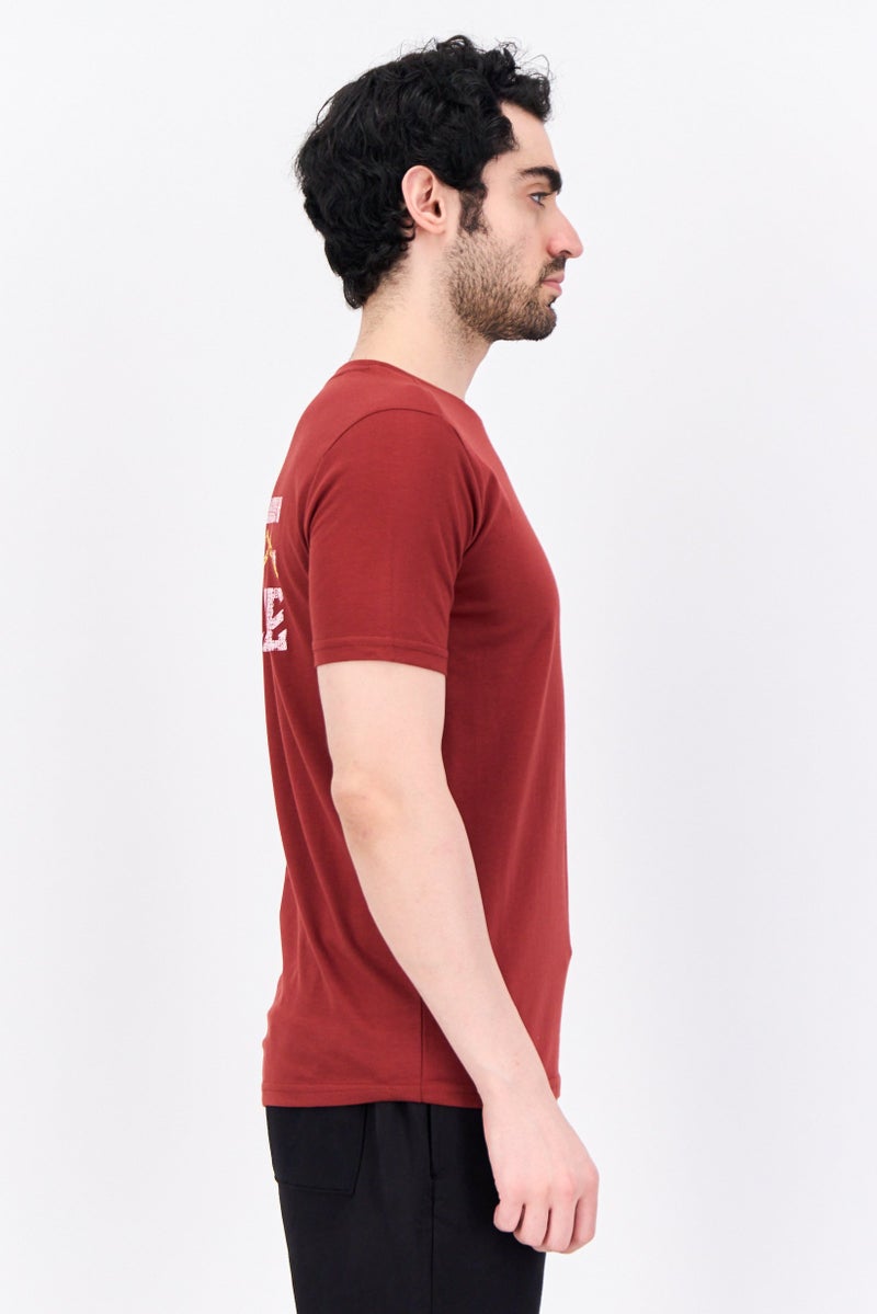 Avalanche تي شيرت رياضي للرجال بأكمام قصيرة، خارجي، بني - Image 4